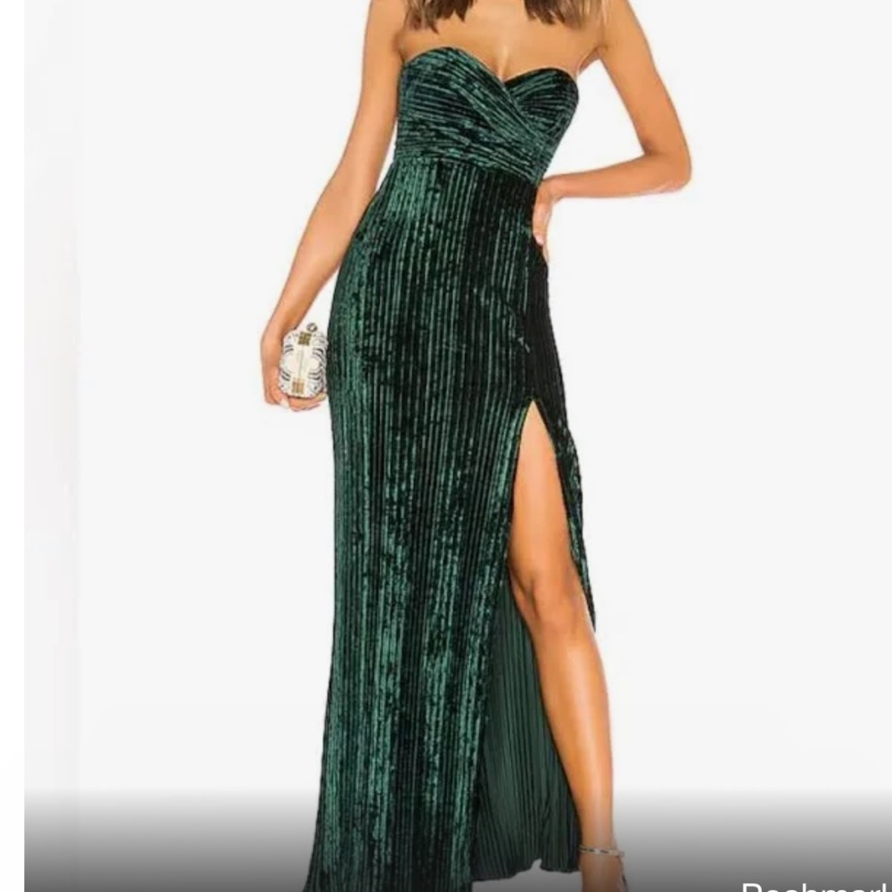 NBD Spanish moss gown in Jewel Green